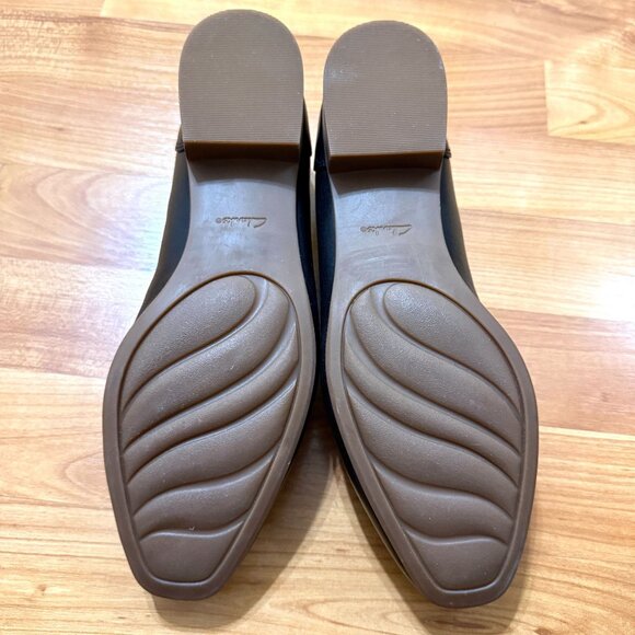 NEW Clarks Juliet Aster Size 9.5W Black Textured Leather Loafers ~ Perfect - Picture 11 of 11